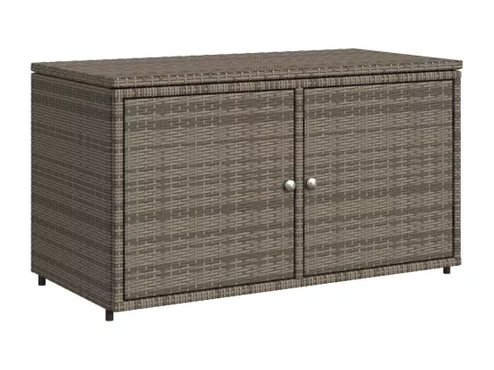 Armoire de rangement jardin gris 110x55x60,5 cm résine tressée