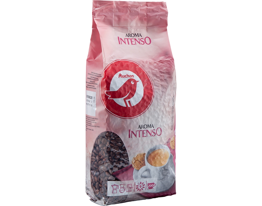 CAFÉ AUCHAN EM GRÃO AROMA INTENSO INTENSIDADE 9 1KG