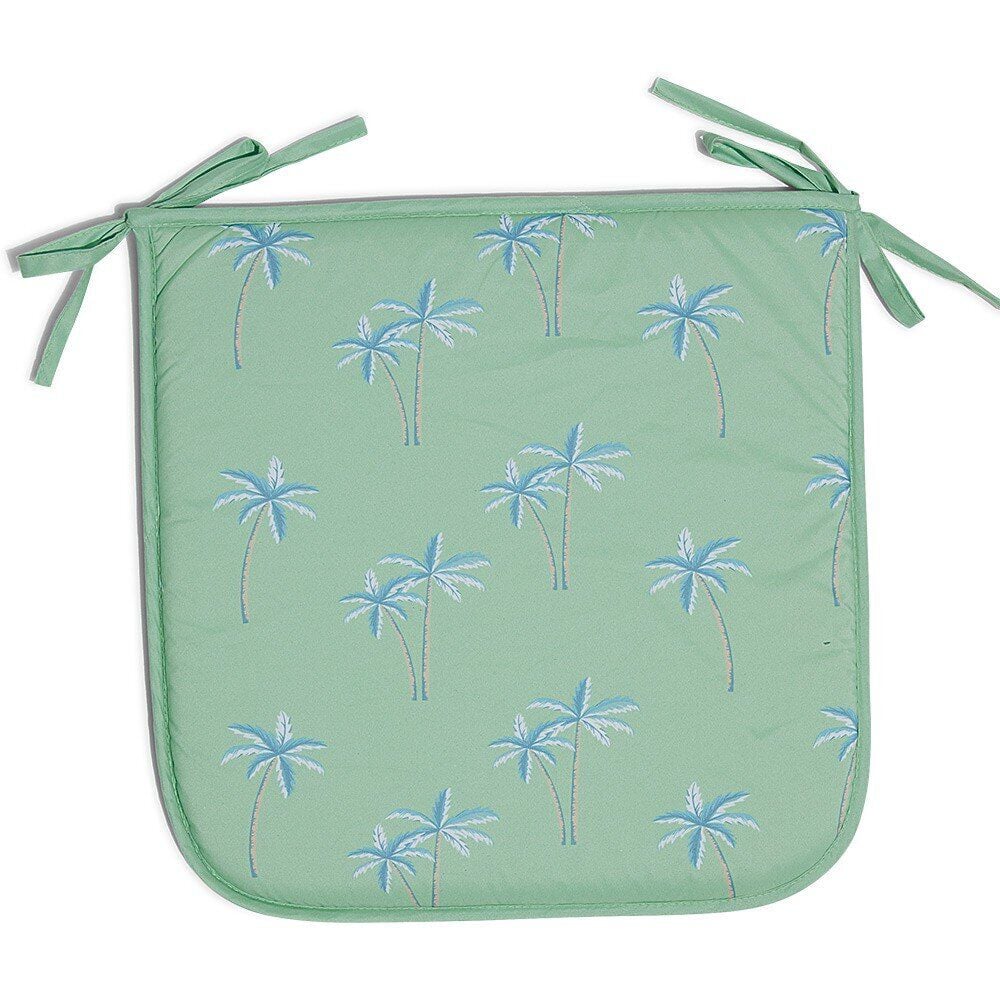 Galette de chaise de jardin Splash carré motif palmier vert