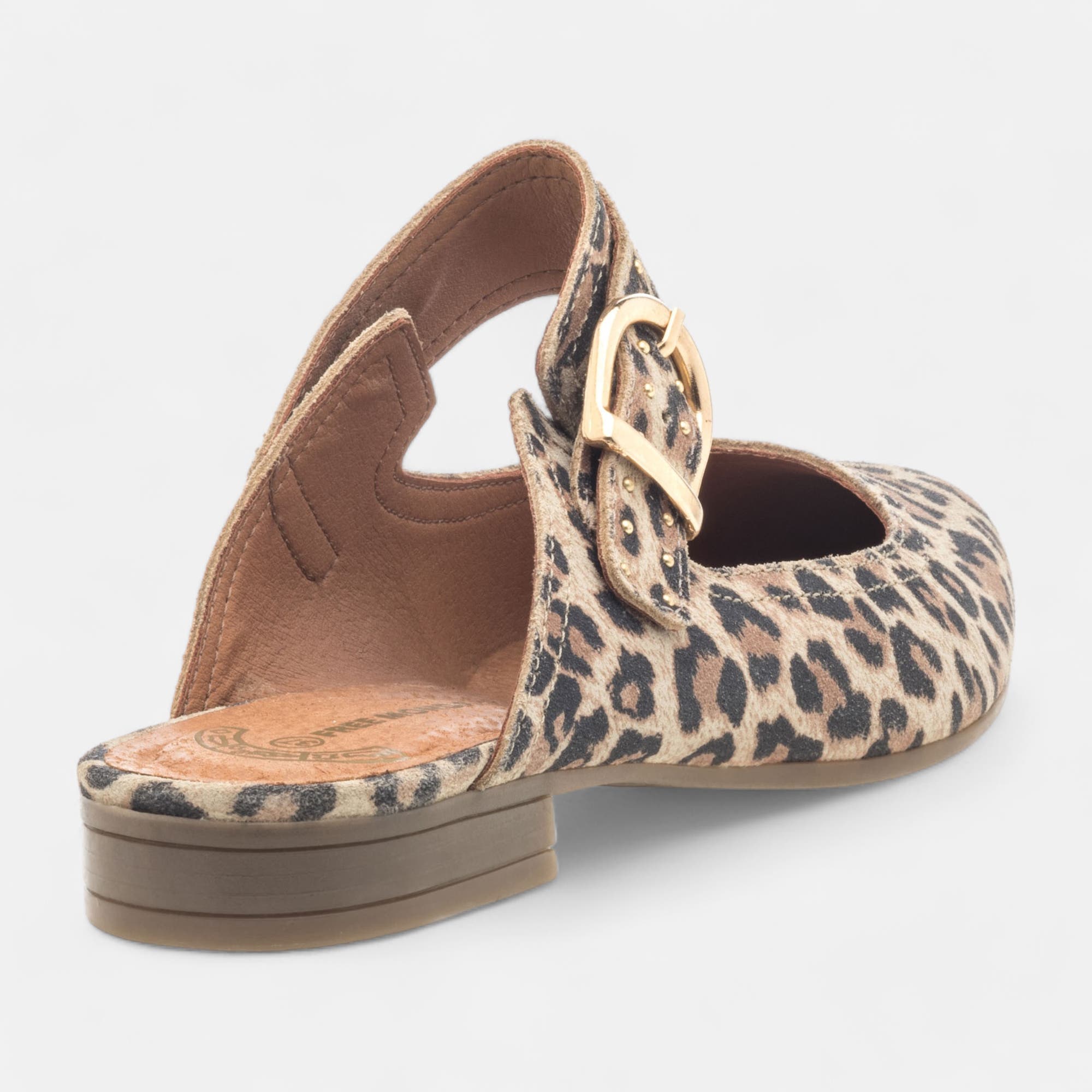 Mules Femme en cuir cognac