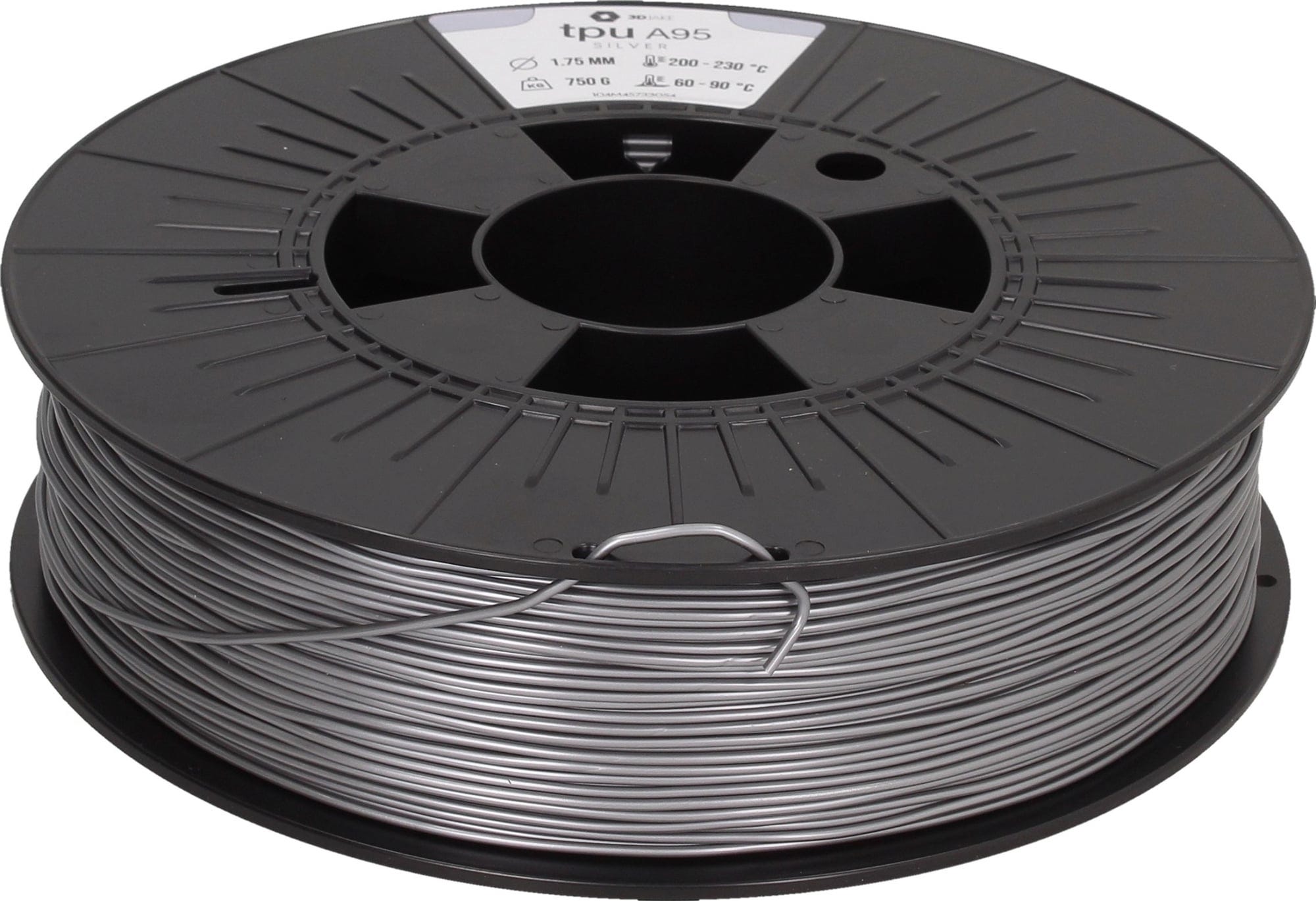 3DJAKE  TPU A95 Silber, 2,85 mm / 750 g    Flexibles TPU Filament mit Shore-Härte A95 in Silber