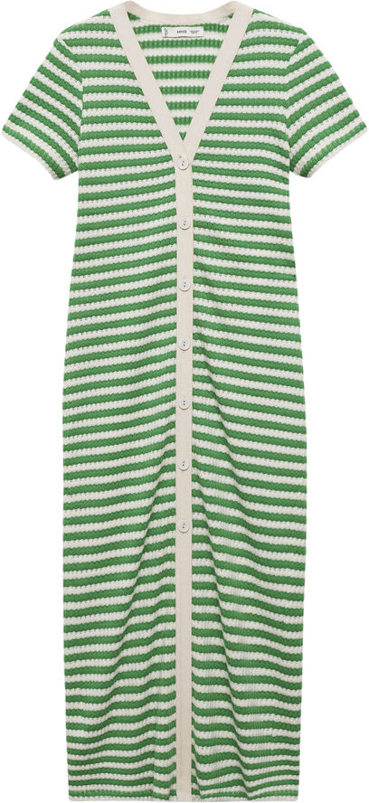 MANGO Striped jersey dress Green