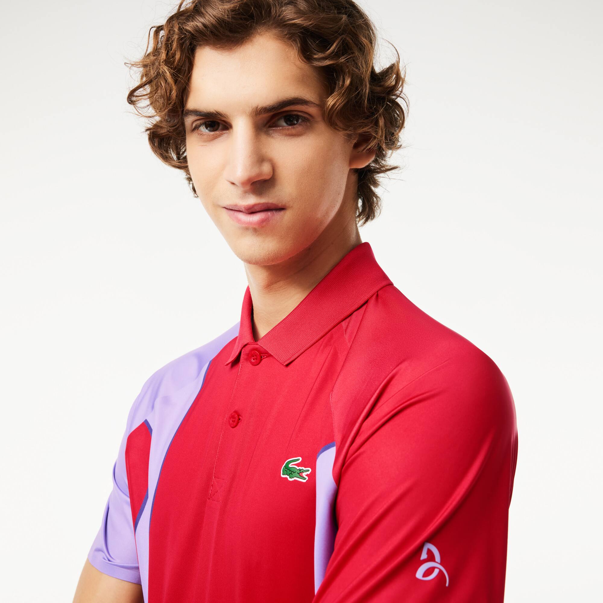 Polo technique homme Lacoste SPORT x Novak Djokovic sans couture Manches Courtes - Rouge - Lacoste - Homme