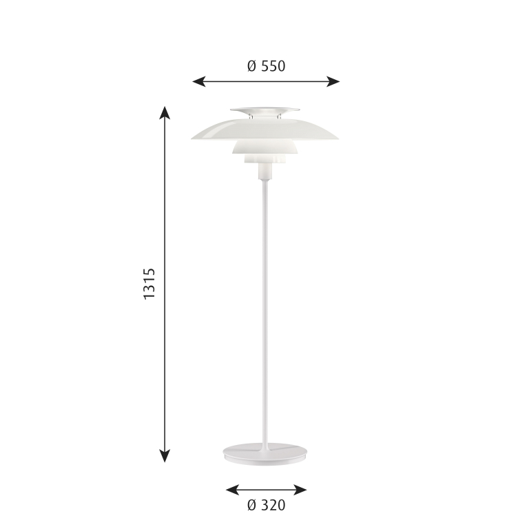 Louis Poulsen PH80 vloerlamp wit
