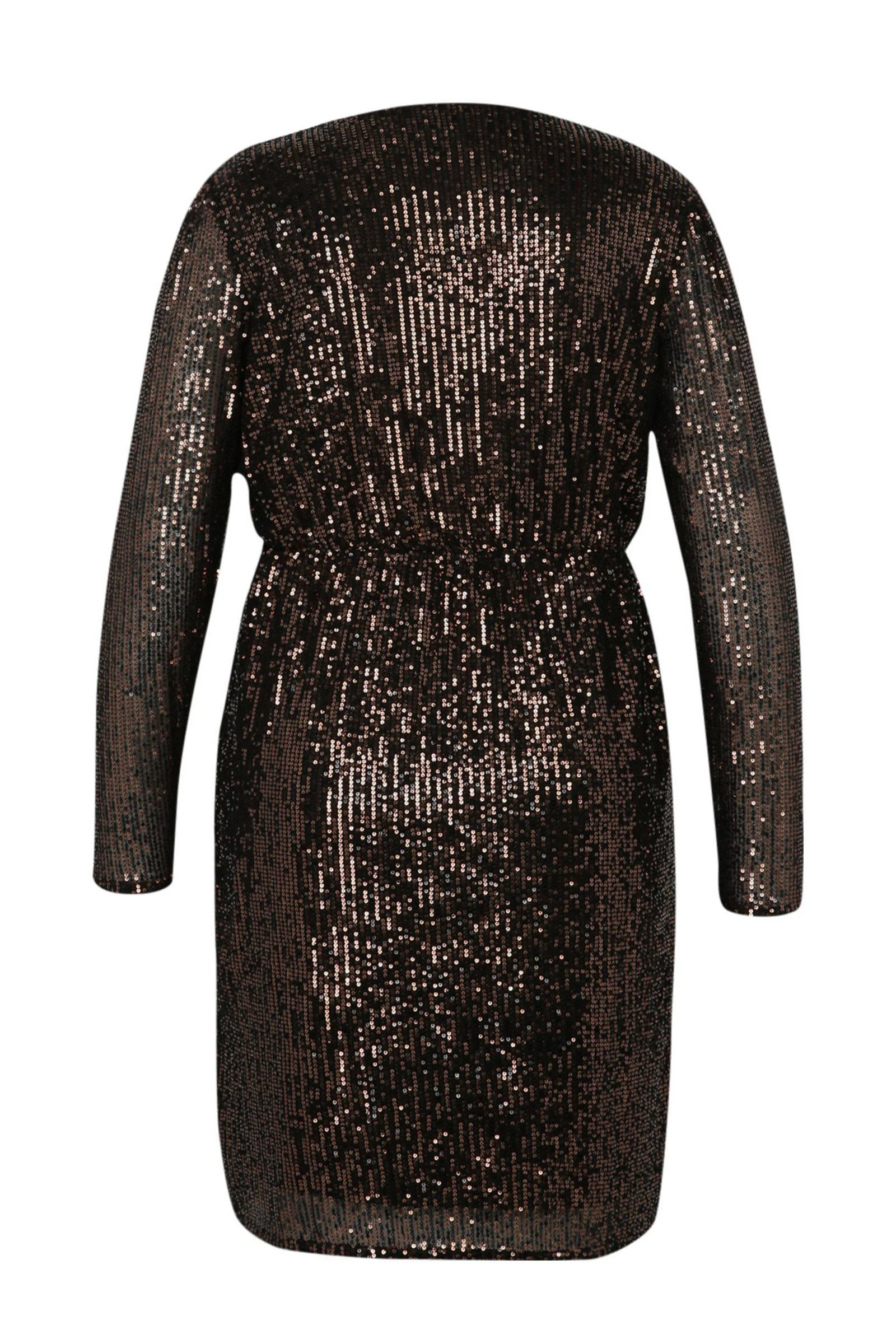 Paprika midi jurk met glitter zwart