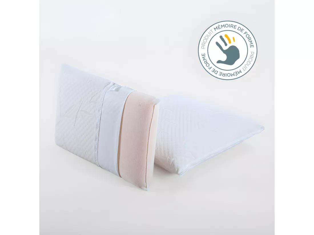 OLYMPE LITERIE | Oreiller 30x50 cm SERENITE | Mousse avec mémoire de forme