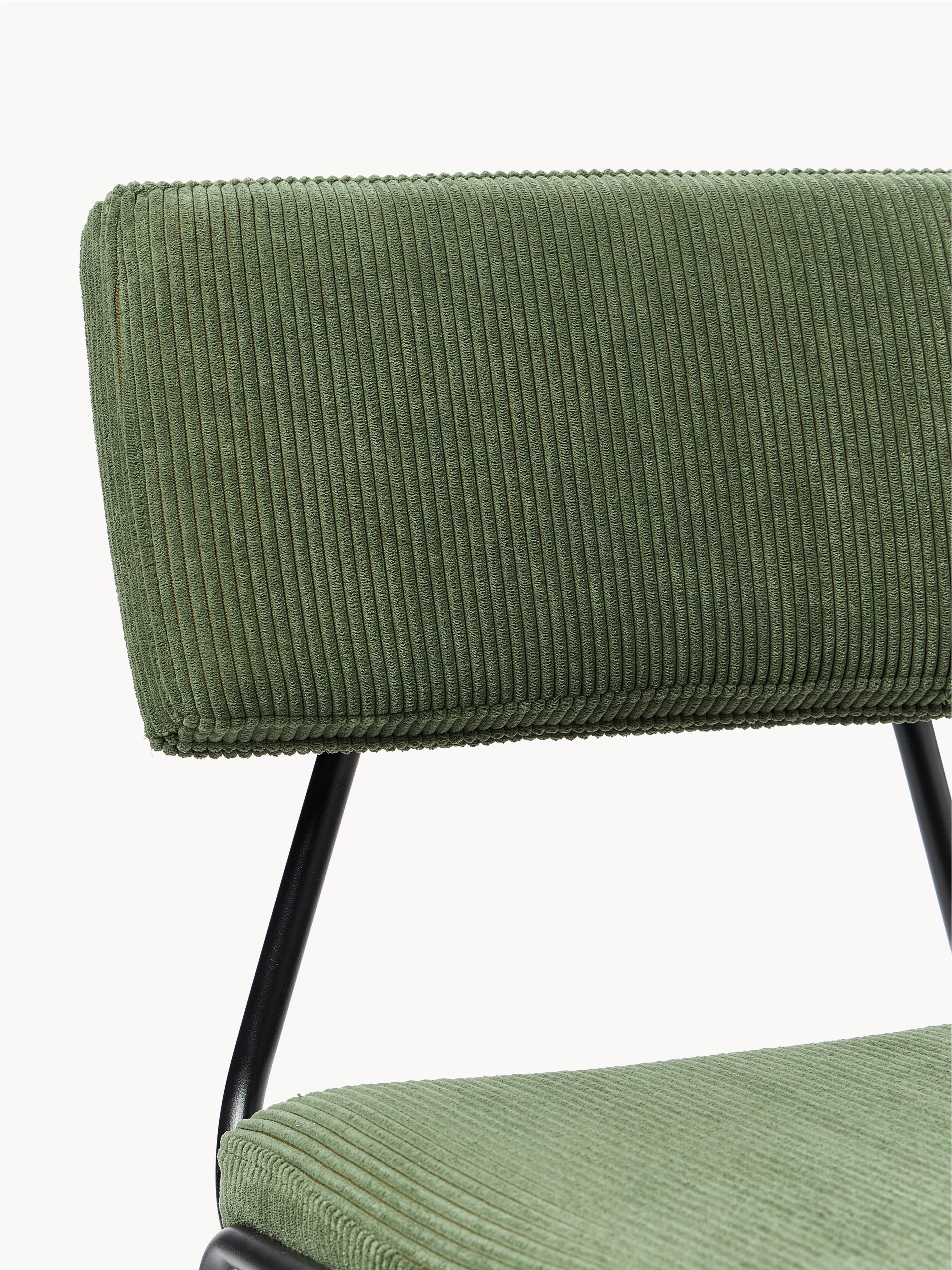 Corduroy gestoffeerde stoelen Mats, 2 stuks