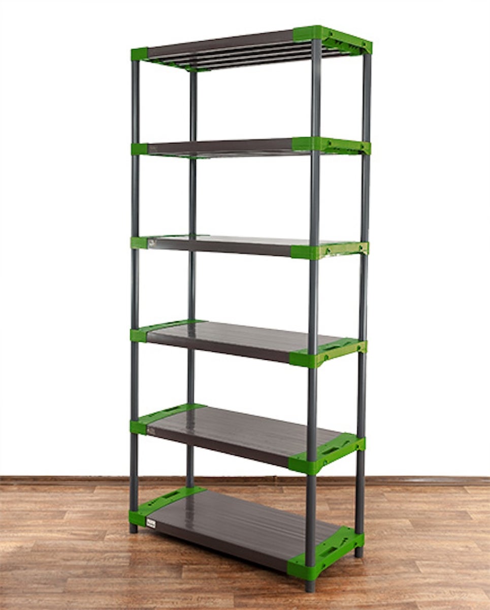 PROREGAL Kunststof Plank Grey Bear Extra Hoog HxBxD 220 x 80 x 46 cm Plank Draagvermogen 120 kg Grijs/Groen