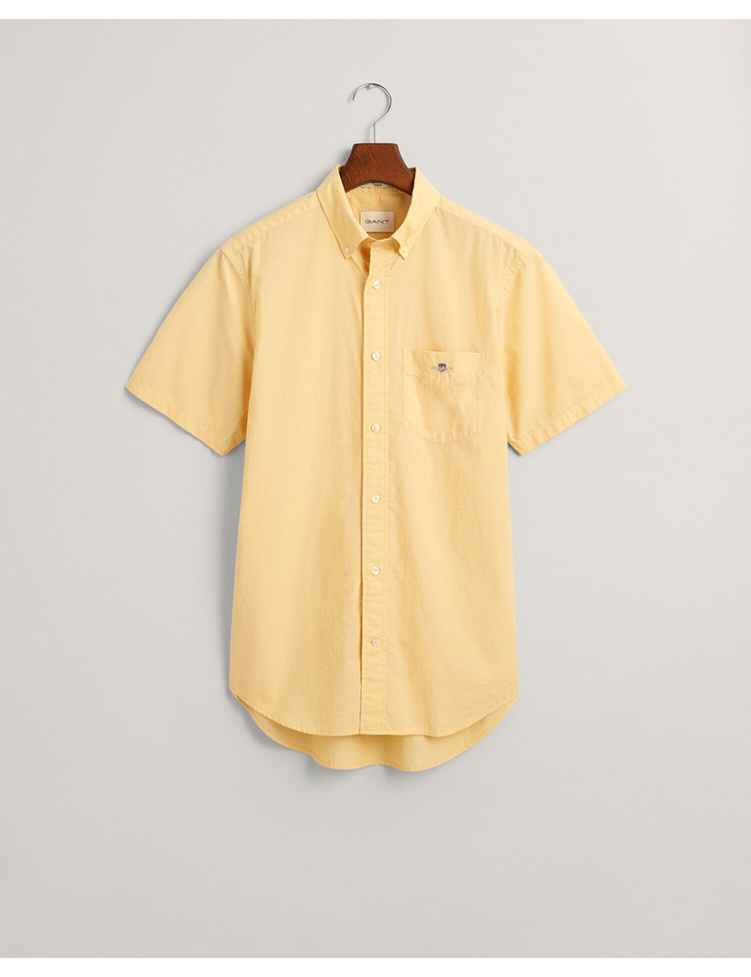 Men's Short Sleeve Classic Poplin Shirt Yellow