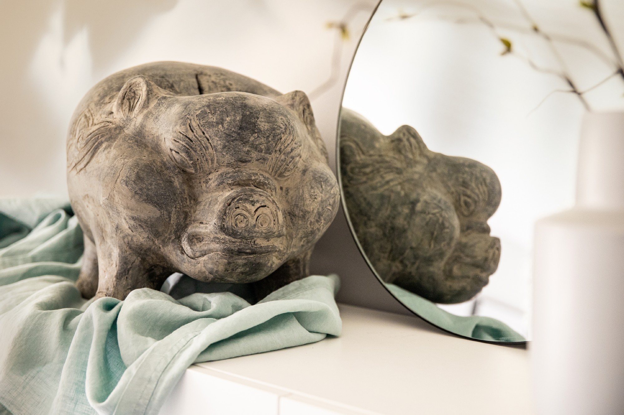 Sparschwein aus Terrakotta, T 51 cm, B 39 cm , H 35 cm von fischer's lagerhaus