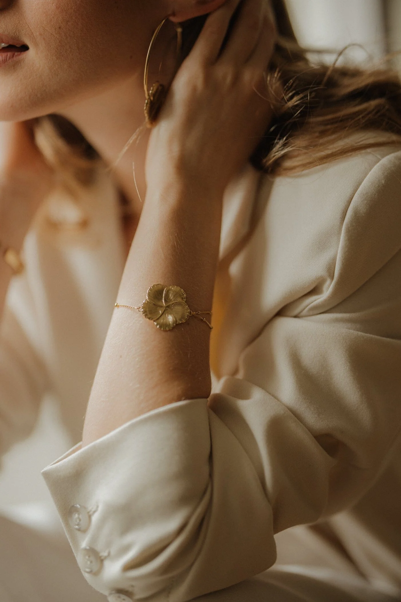 HÉLIOS - Bracelet fleur plaqué argent | Argent