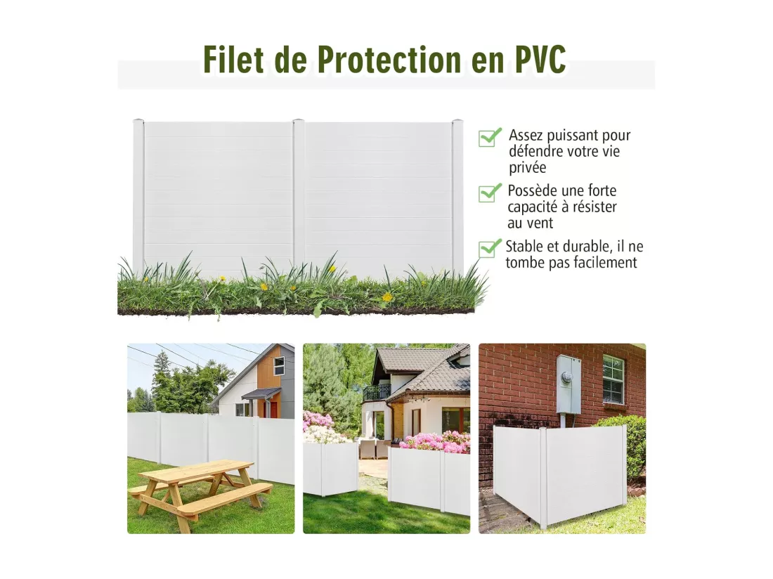 Brise-Vue pour Balcon Couverture Écran Jardin, Clôture Décorative Extensible et Autoportante, 2 Panneaux pour Jardin et Terrasse