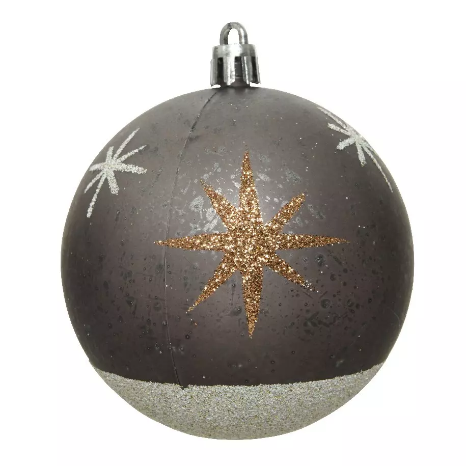 Lot de 12 boules de Noël (D80 mm) Venus Gris