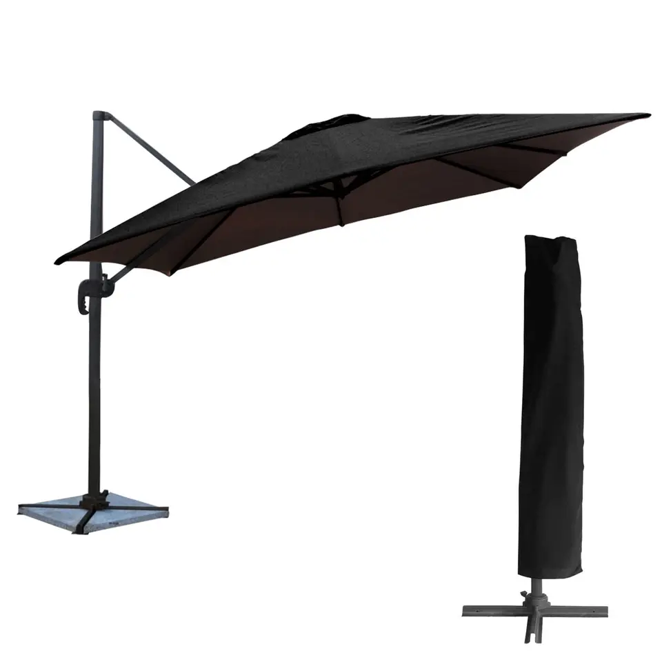 Happy Garden Parasol MOLOKAI - Zwart - Aluminium