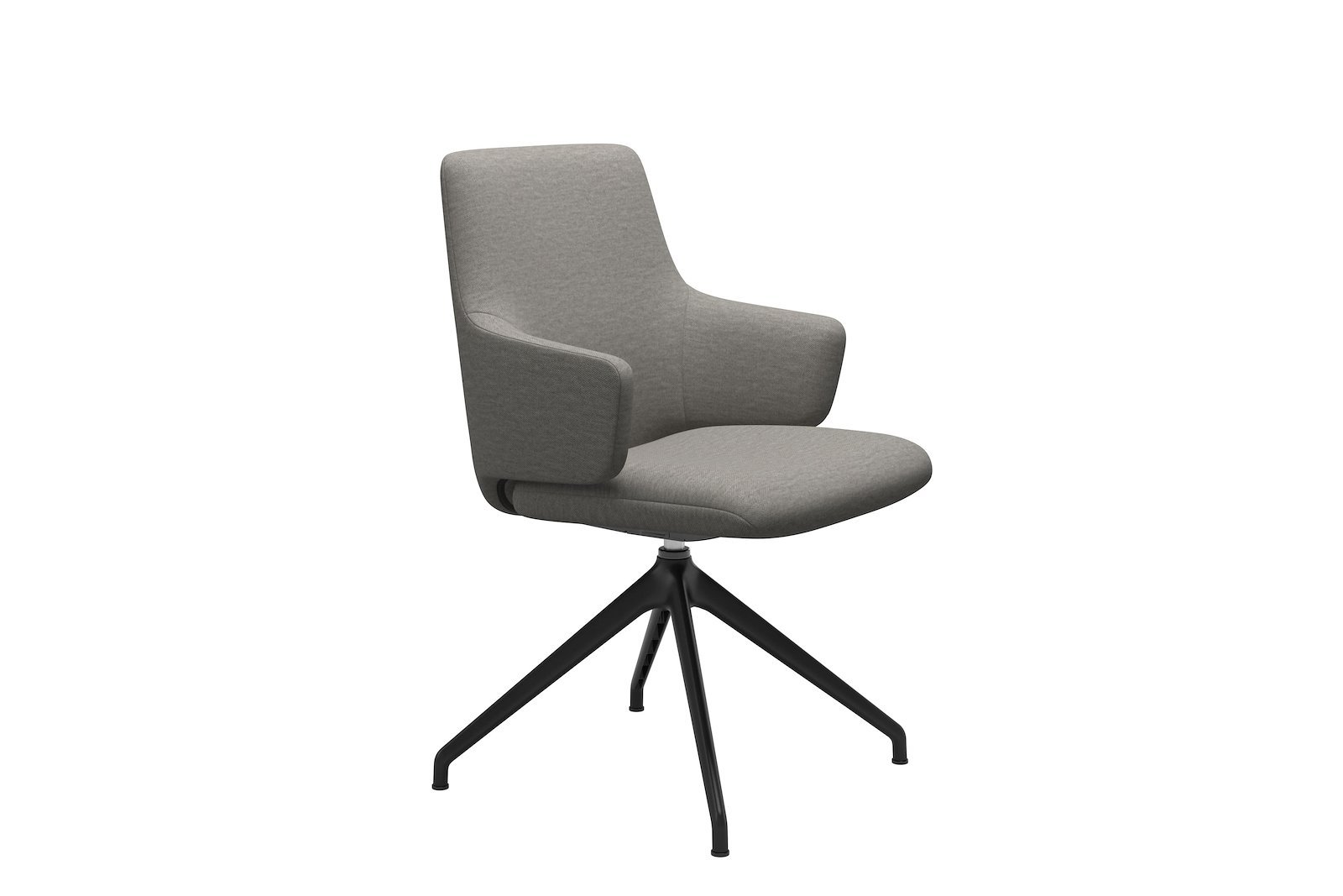 Basil spisestol Tekstil 3D Strikk Mirage Dark Beige med sort stål understell. Large. Vaskbart trekk