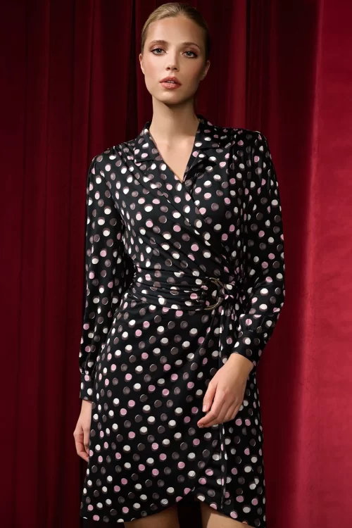 K-Design Celia Crossover Blazer Style jurk in zwart