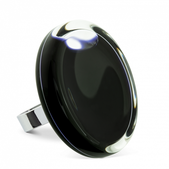 Bague en verre soufflé - Cachou Giga Milk