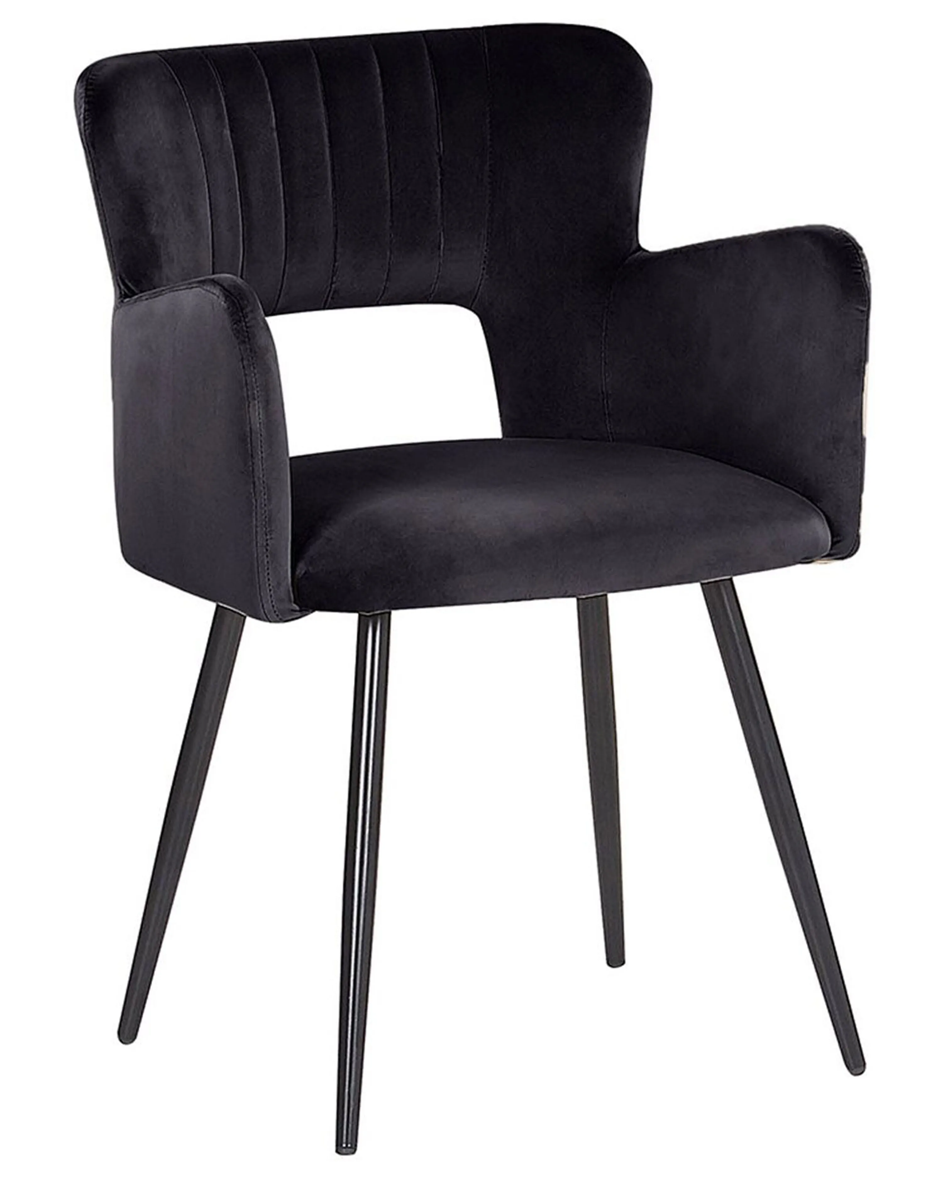 Set van 2 eetkamerstoelen SANILAC Fluweel Zwart