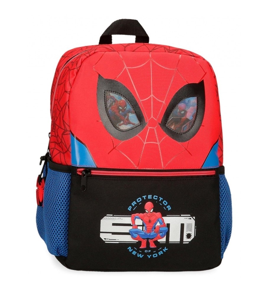 Mochila protetora do Homem-Aranha da Disney, adaptável a carrinhos, vermelha - 25x32x12cm -