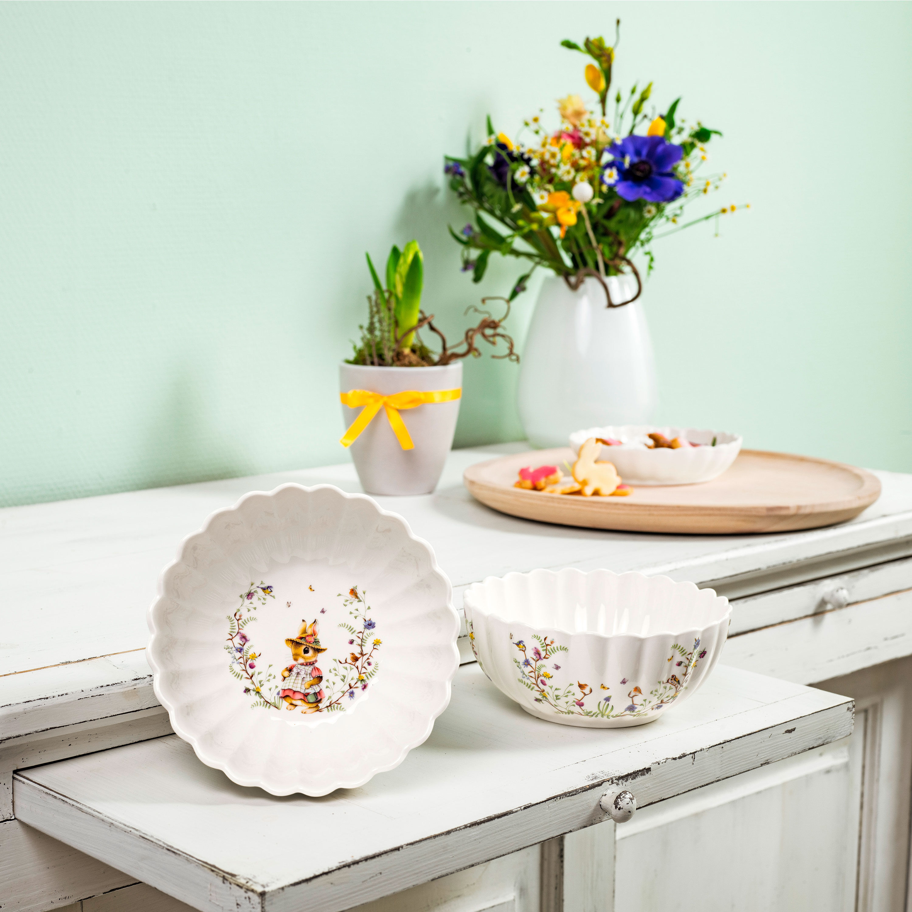 Spring Fantasy Cereal bowl Green, 18.6 oz, Premium Porcelain
