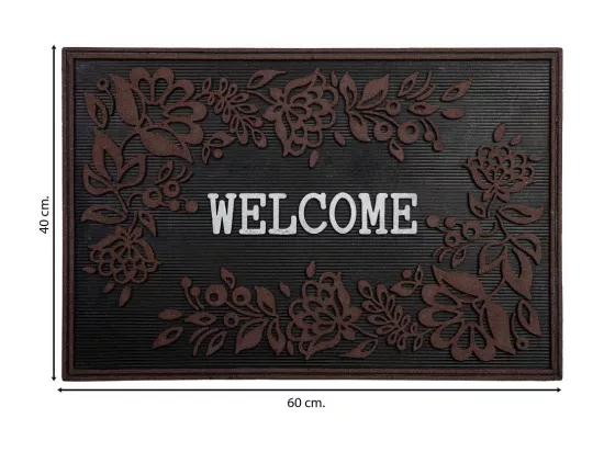 Tapis en caoutchouc finition rouge 40x60