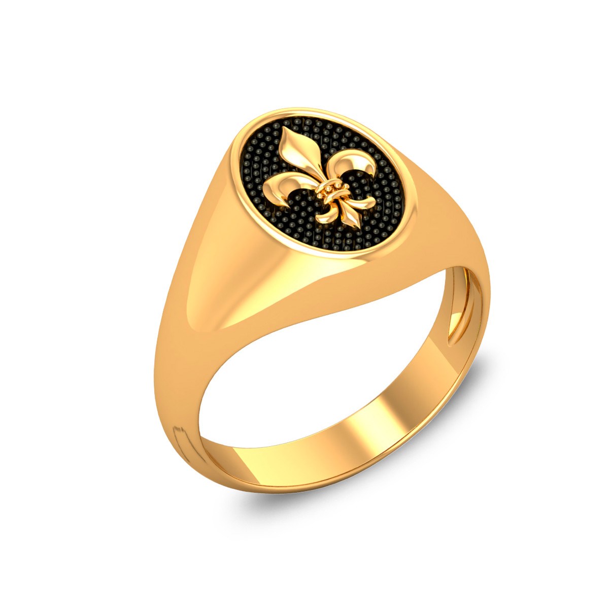 Cadeau Anniversaire : Bague Homme en Or Jaune Fleur de Lys 6.5grs | Aden