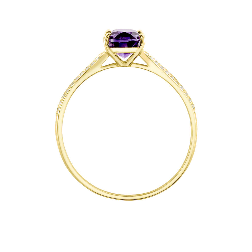 Bague Solitaire Crista Or Jauneamethyste Et Oxyde