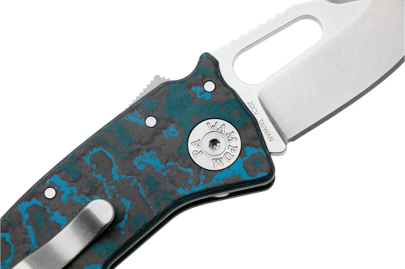 Demko Nano-Shark NANO-20CV-FC-ARC-CP Clip Point CPM 20CV, Fat Carbon Arctic Storm, zakmes