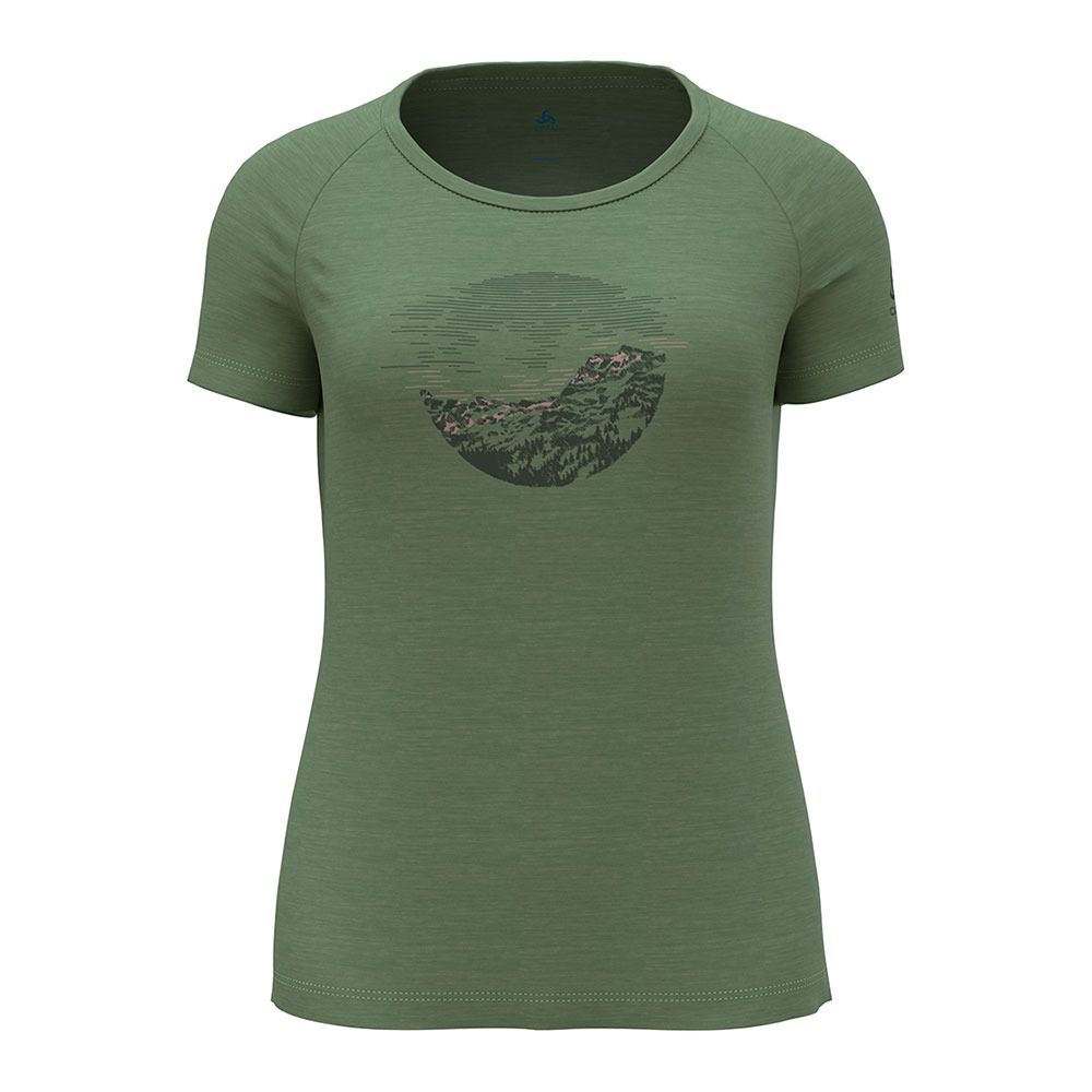 Odlo ASCENT PW 130 SUNRISE - Tee-shirt Femme loden frost melange