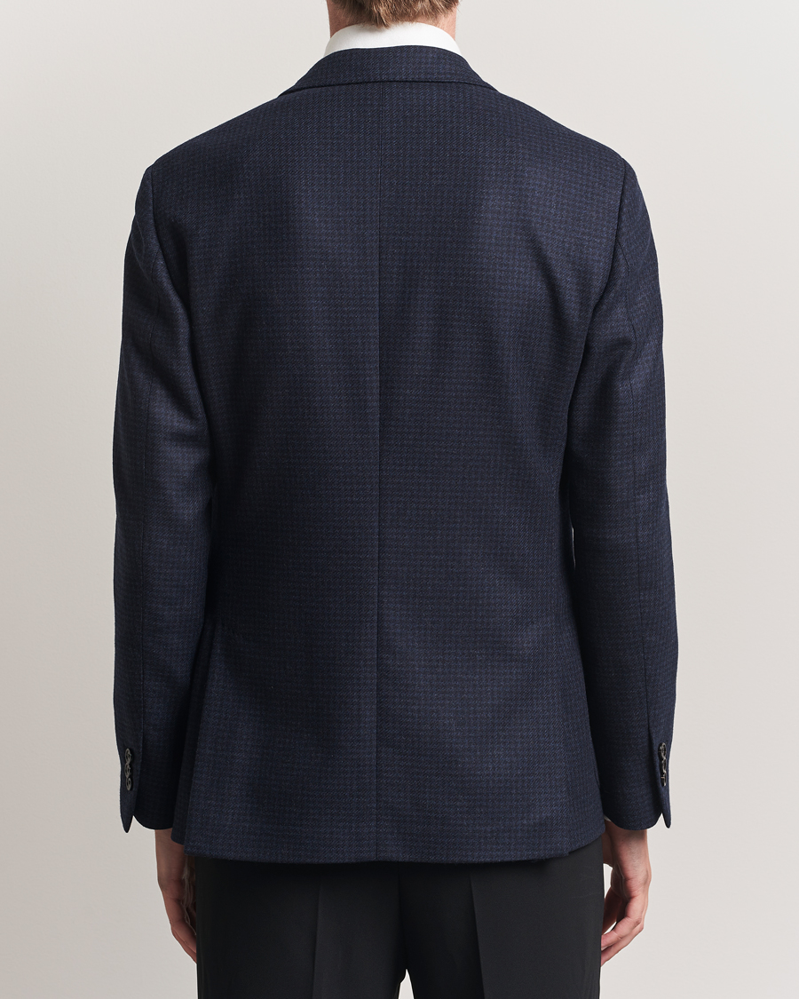 Lardini Checked Wool Blazer Navy