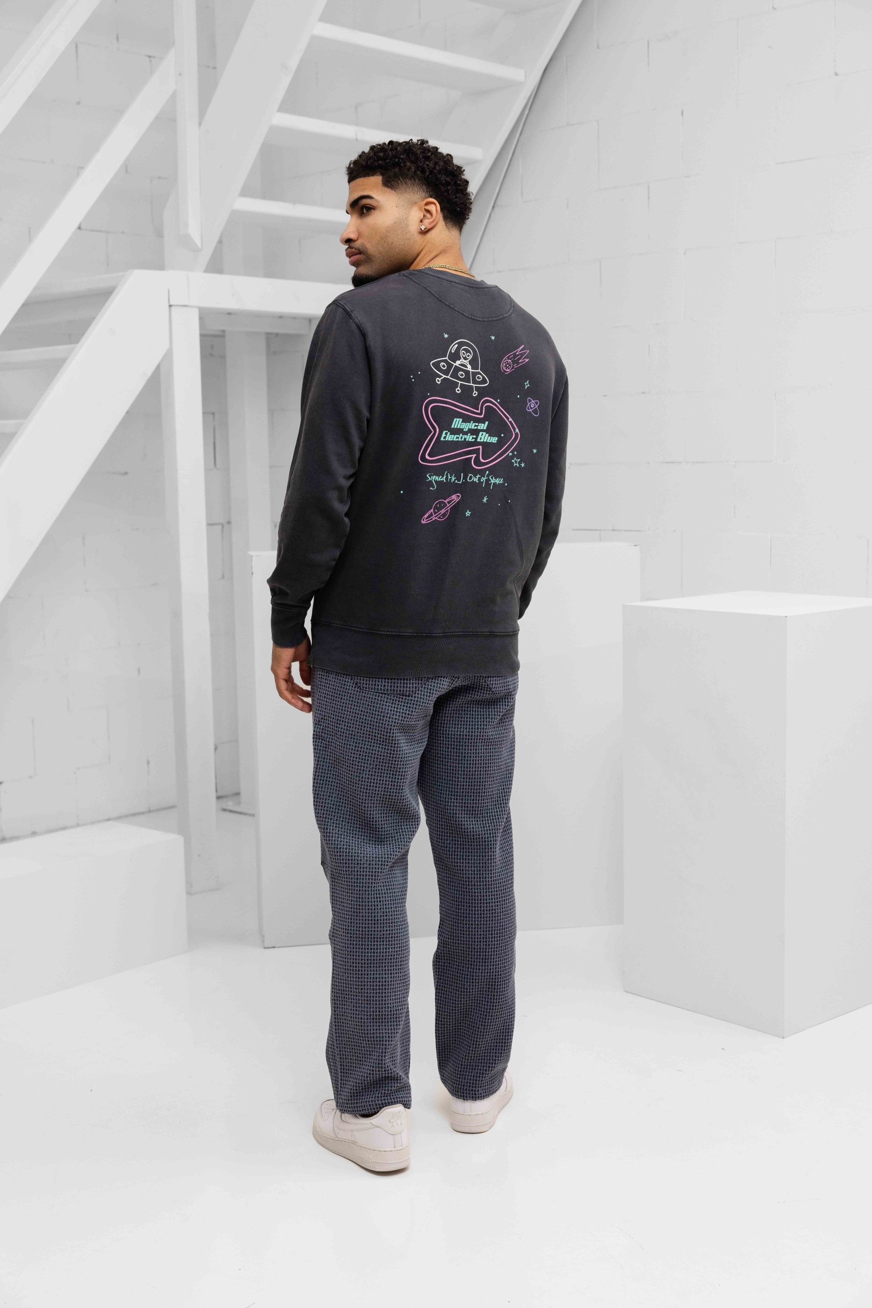 Enfance Grey Glitter Sweater Heren Donkergrijs