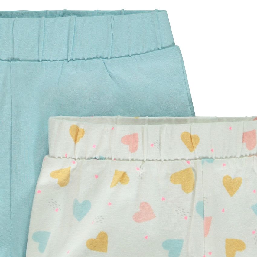 Lot de 2 shorts fantaisie en jersey pour bébé fille - Blanc