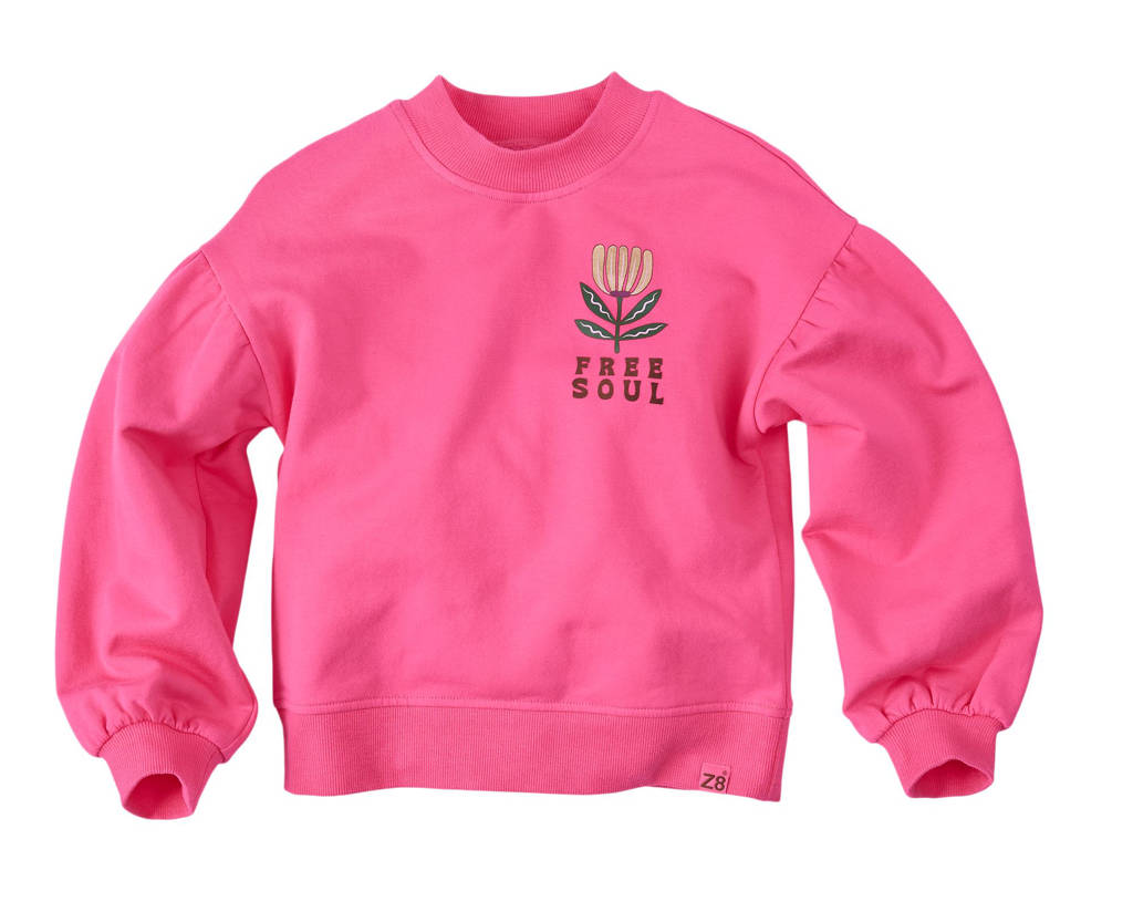 Z8 sweater Merel met backprint roze