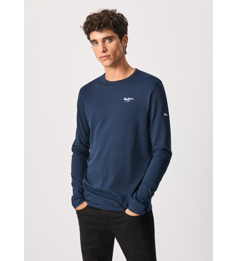 Camiseta Pepe Jeans Original B Sico 2 Longa N azul marinho