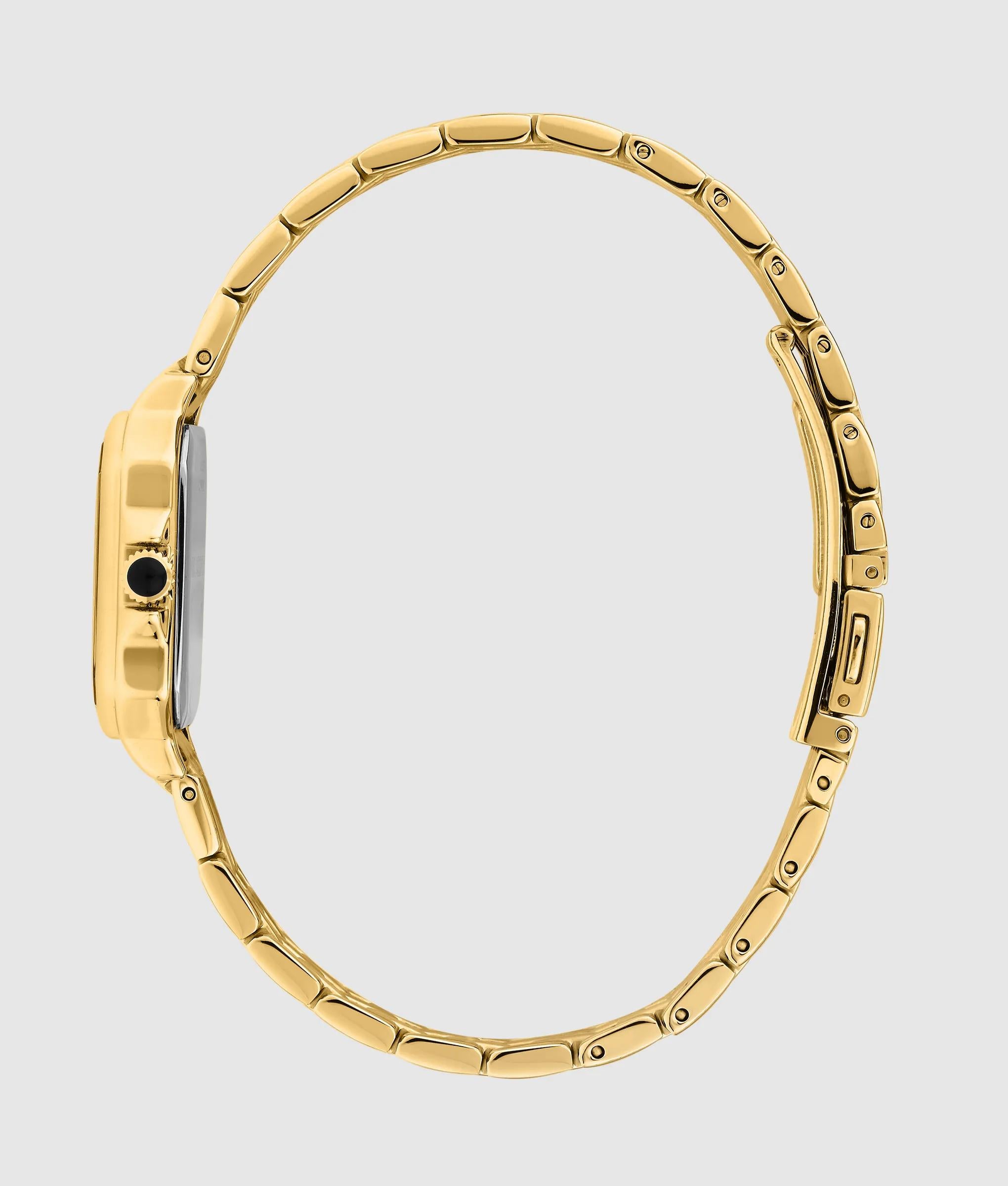 Horloge met vierkant logo in goudkleur