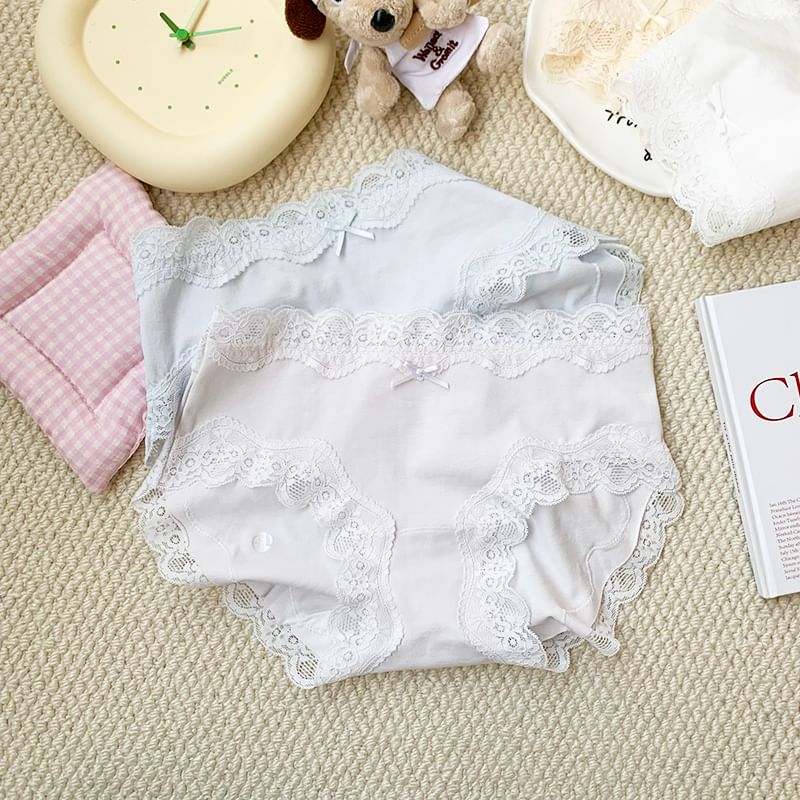 Nikiki - Kanten panty met effen strikpaneel