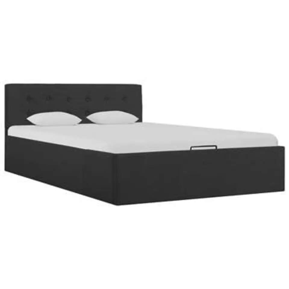 vidaXL - Bed met opbergruimte - Hydraulische - Donkergrijs - Stof - 120x200 cm