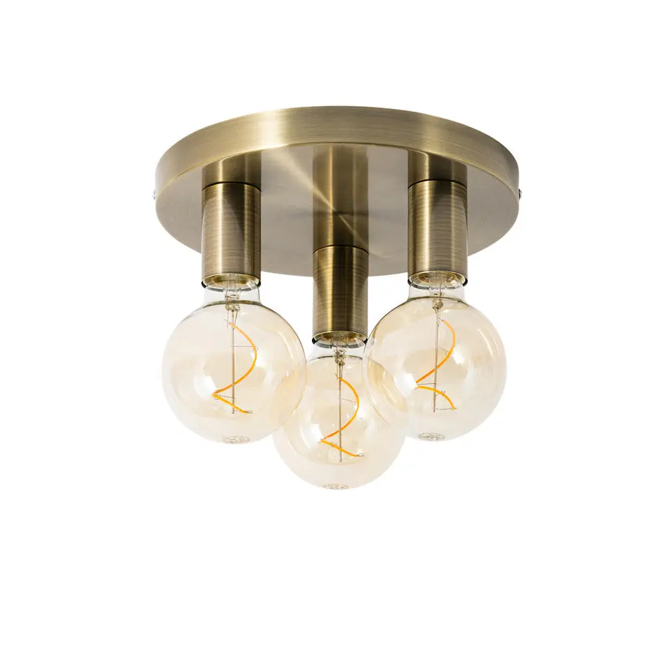 Qazqa plafondlampen facil bruin e27