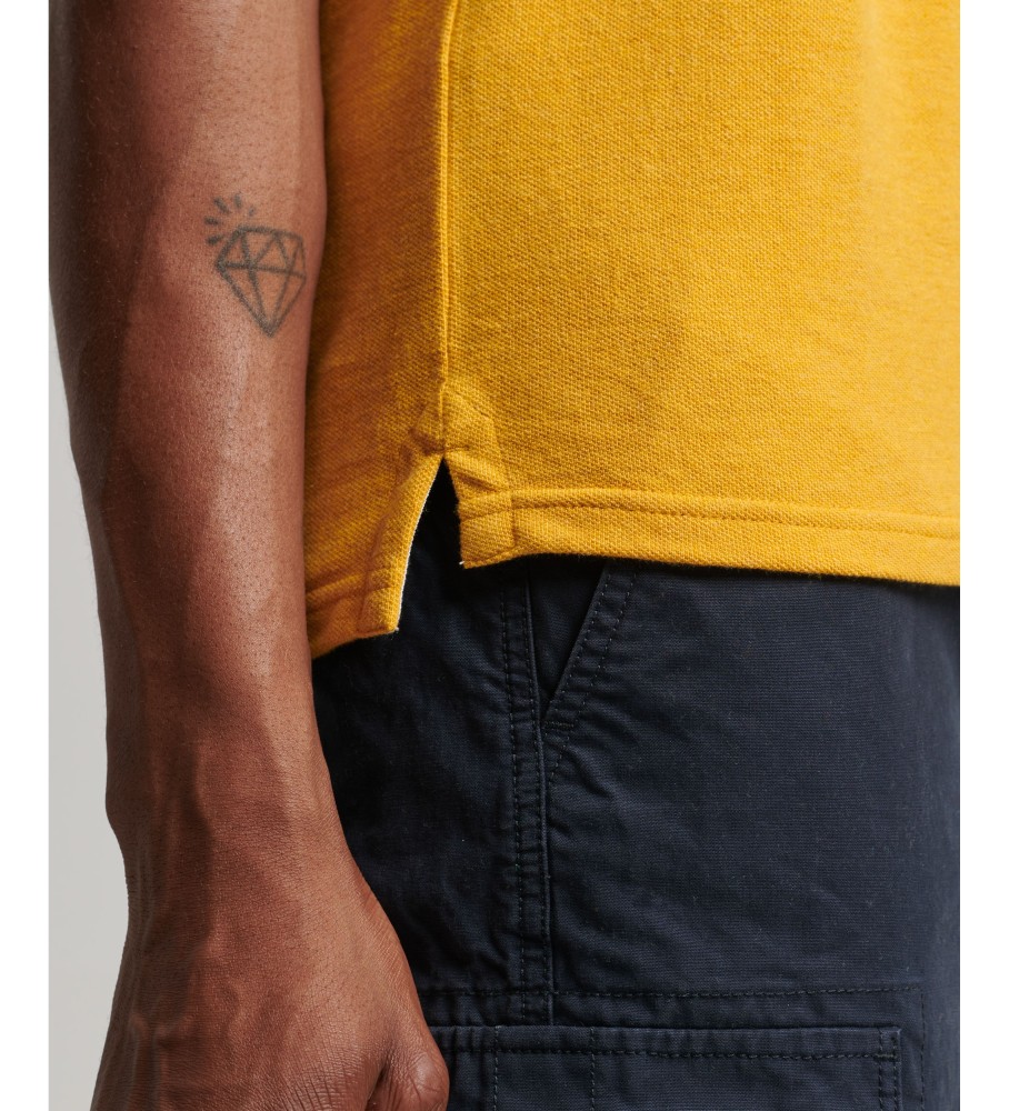 Camisa polo Superdry Classic amarela em piqué
