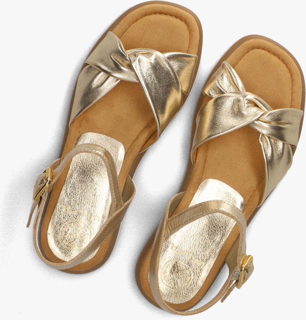 gouden unisa platte sandalen cambel