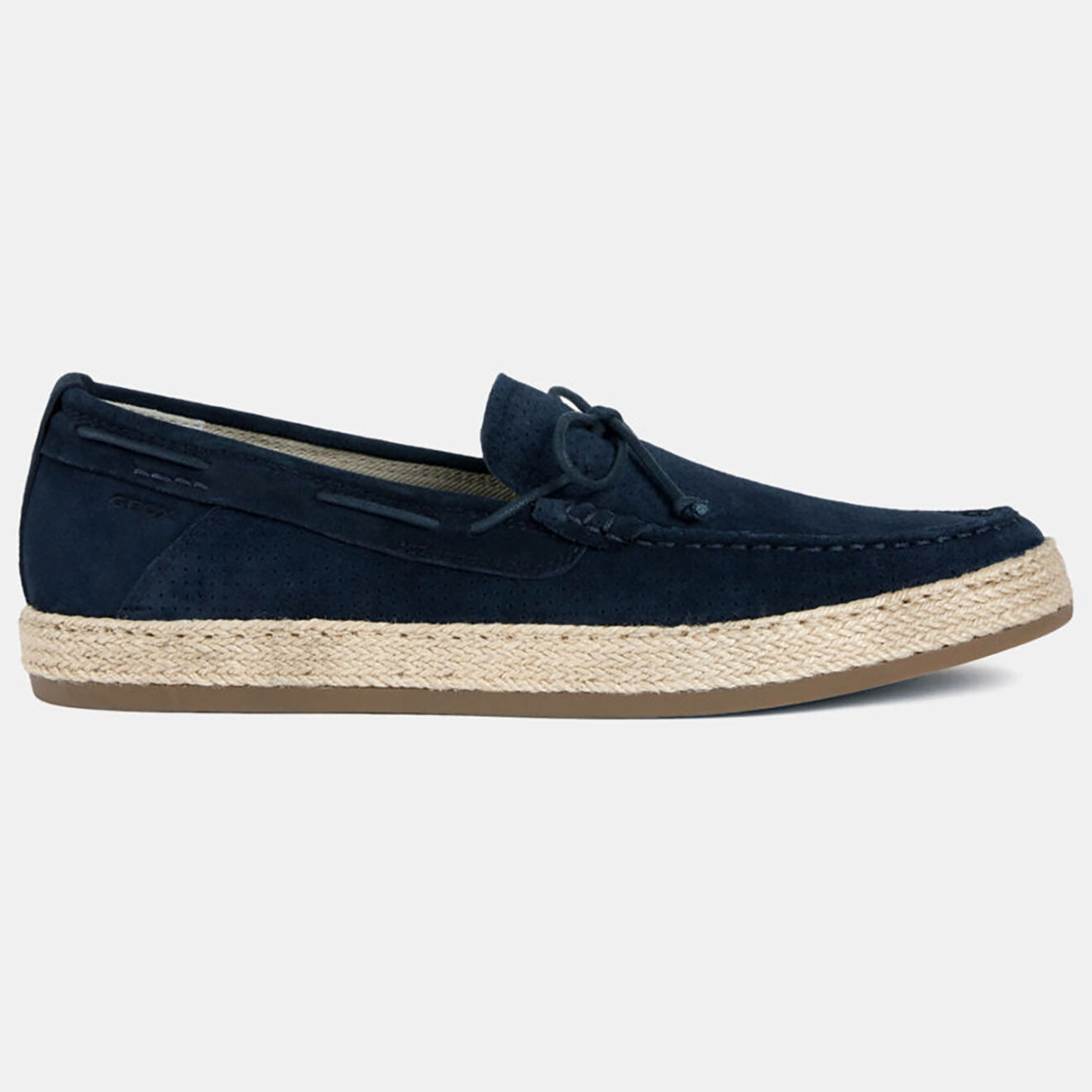 Geox Mocassins en Velours de Cuir Pantelleria bleu marine