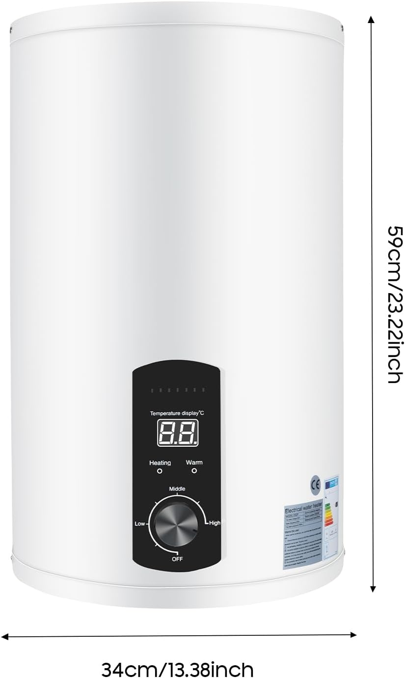 Warmwasserspeicher Boiler 50L/80L/100L/120L, Energiesparend 2000W Vertikaler Wandmontierter warmwasserboiler mit LED-Temperaturanzeigee für Badezimmer, Friseursalons Smart Boiler (50L)
