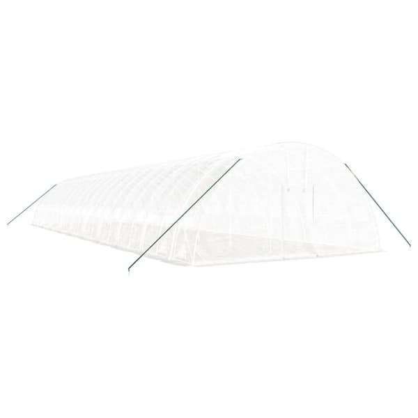 vidaXL Drivhus med stålramme hvit 120 m² 20x6x2,85 m