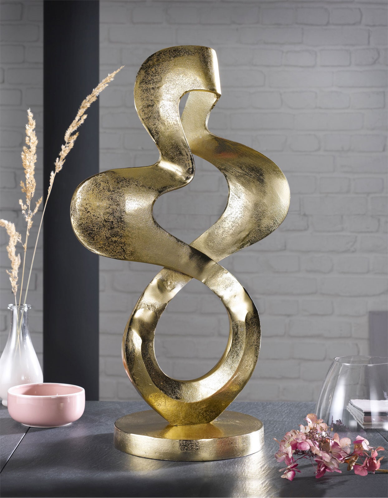 casaNOVA Deko Objekt Skulptur 65 cm goldfarbig