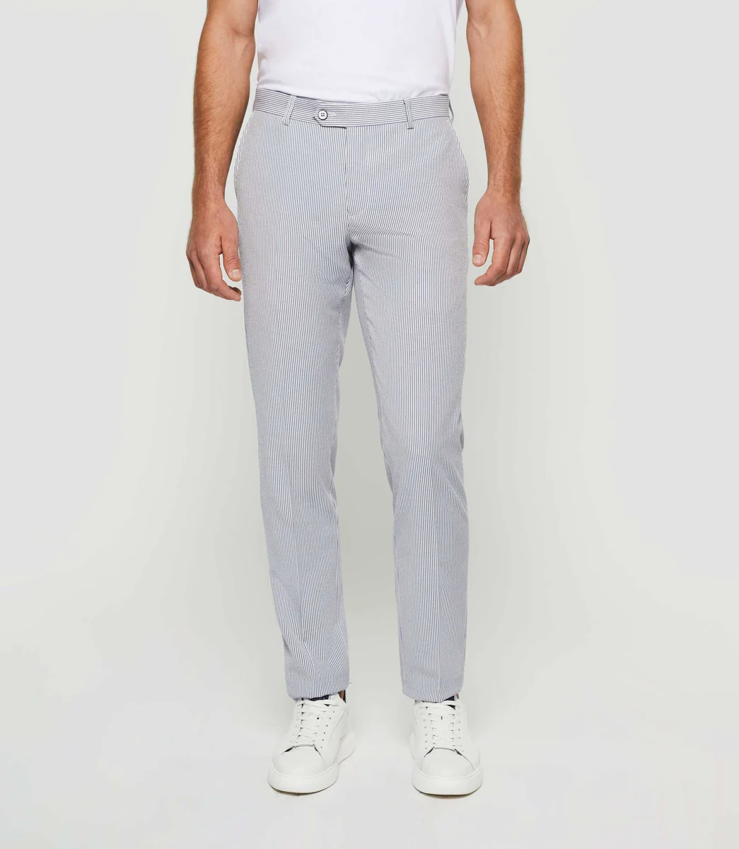 Pantalon ville à rayures blanc 