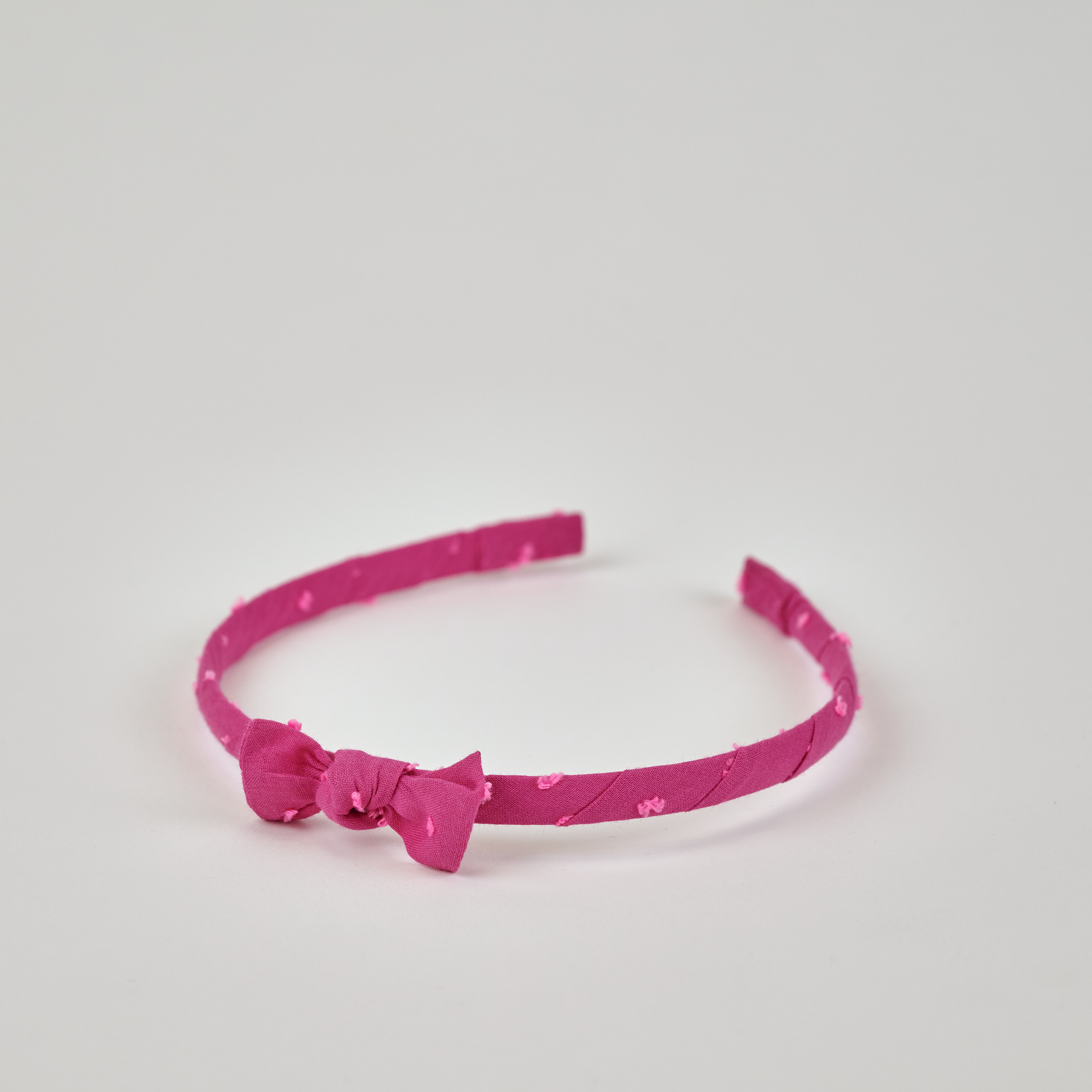 Serre-Tête Fin Plumetis Rose Fuchsia
