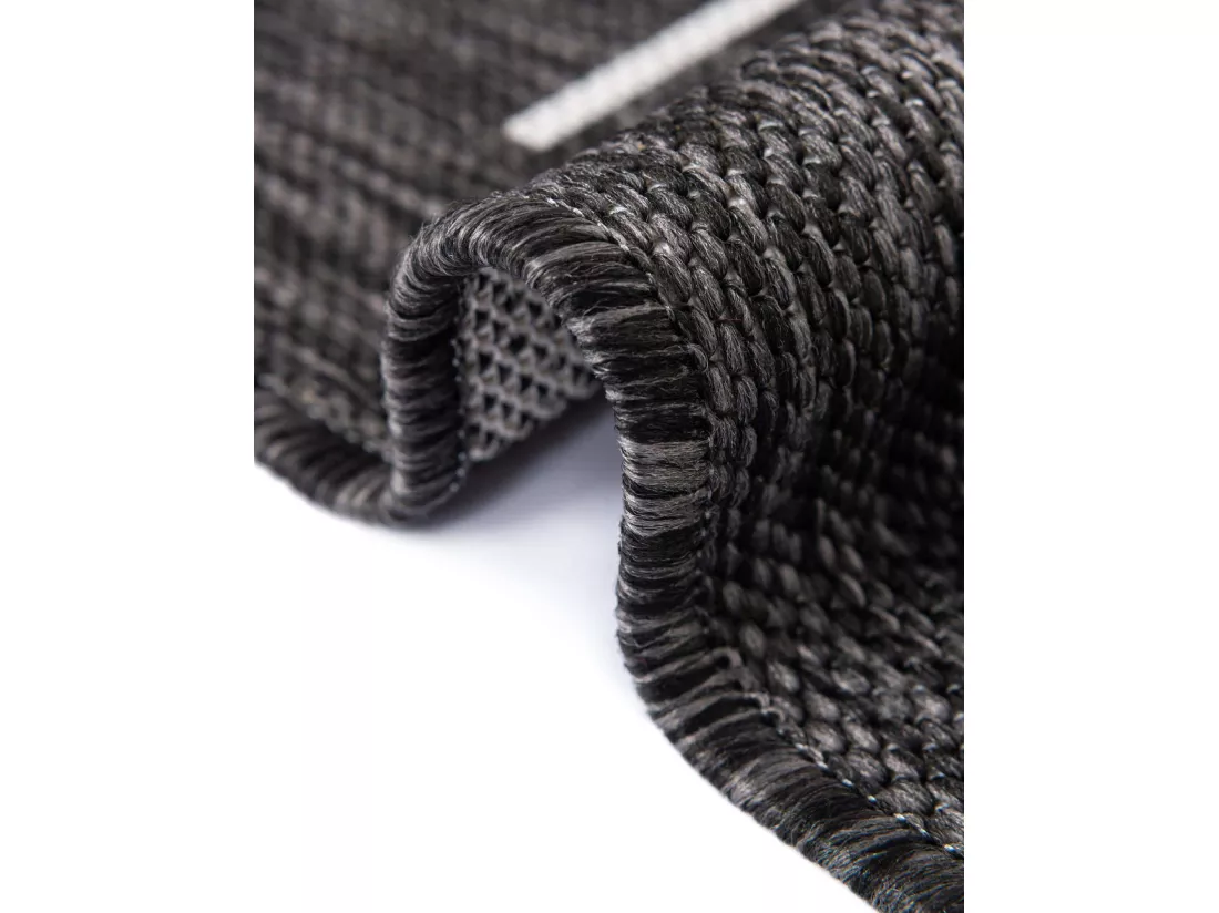 Tapis d'Extérieur - 122x122 - Anthracite - Tulum Symetry