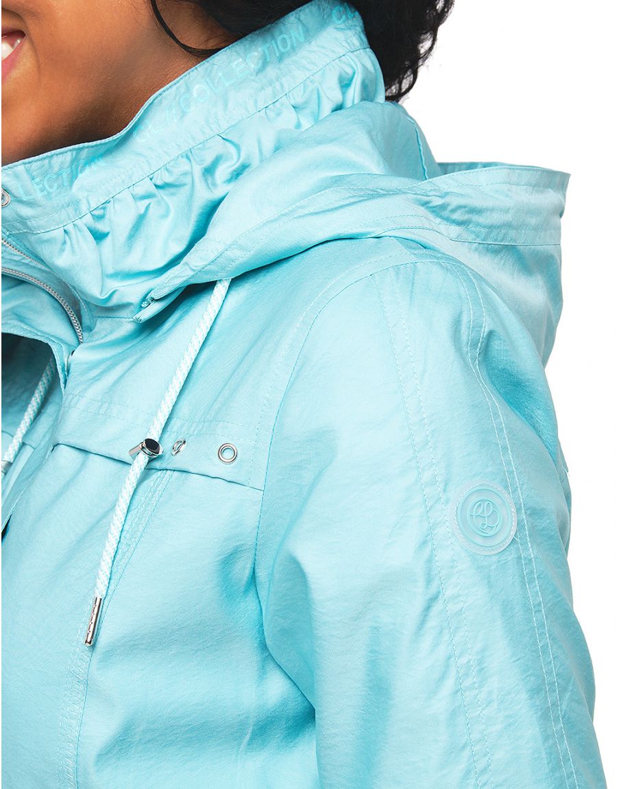 Parka courte turquoise