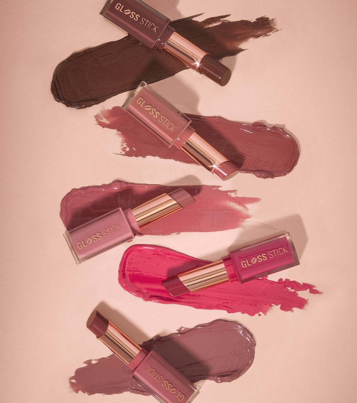 Makeup Revolution - Batom Pout Lip Gloss Stick - Shimmer Peach Sorbet Nude