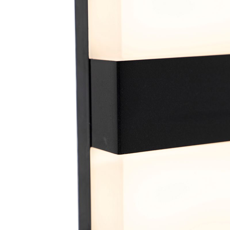 Moderne buitenwandlamp zwart IP44 incl. LED - Dualy
